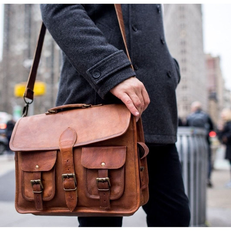 Metro Chic handbag briefcase leather laptop bag tote shoulder
