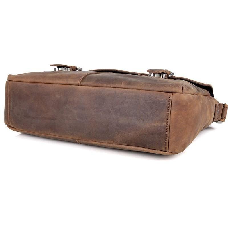 Handcrafted Briefcase Crazy Horse Leather Messenger Bag for Men Busine –  Unihandmade
