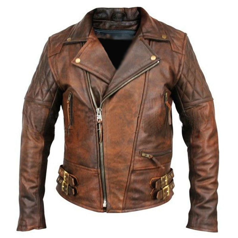 Handcrafted Vegetal Brown Leather Motorcycle Right Side 